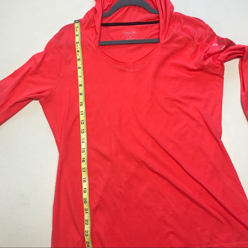 New Calvin Klein coral hooded long sleeve shirt-XL - Picture 8 of 14